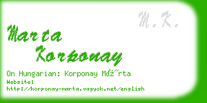 marta korponay business card